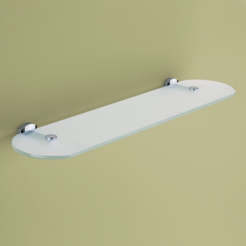 Bathroom Shelf, Gedy ED19-13, Rounded Frosted Glass Bathroom Shelf ED19-13